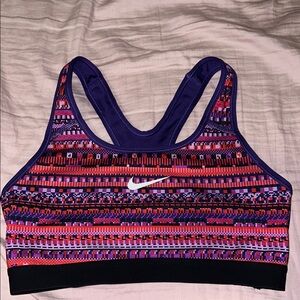Nike Purple and Pink Sports Bra with Racerback Design